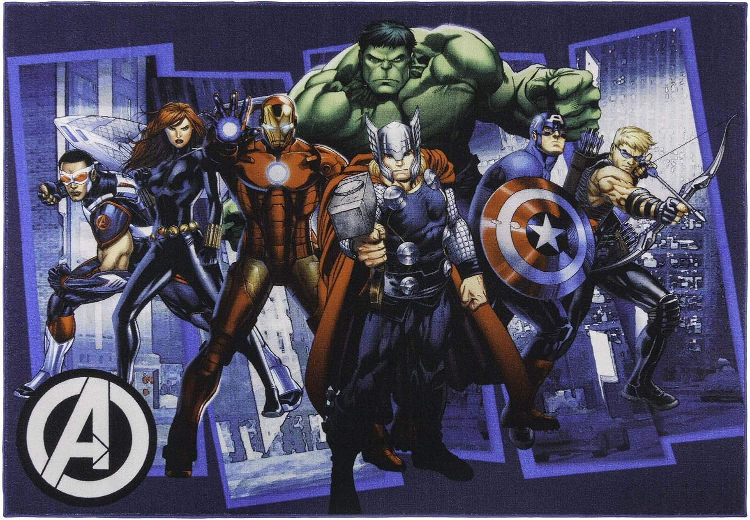 Marvel Spiderman Indoor Area Rug - 4X6 Large, Non-Slip, Ideal for Children in Bedroom, Game Room, Classroom, Nursery or Play Area - Retro Comic Superhero, Multi, 47327