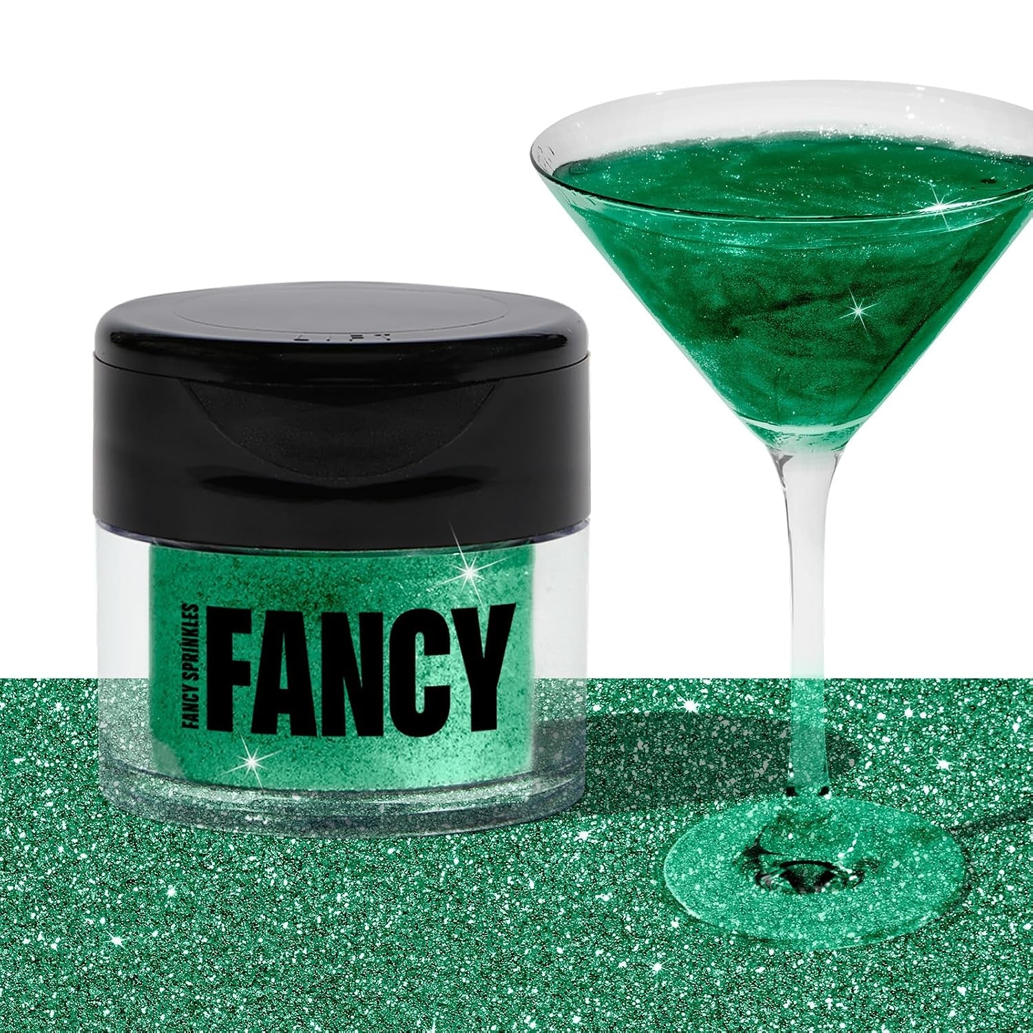 Madame Claus Edible Glitter Set 3 Jars 4Gm Each | Ruby Red, Diamond White & Emerald Green | for Drinks, Cocktails & Cake Decorating | Vegan, Gluten Free | Christmas Gift