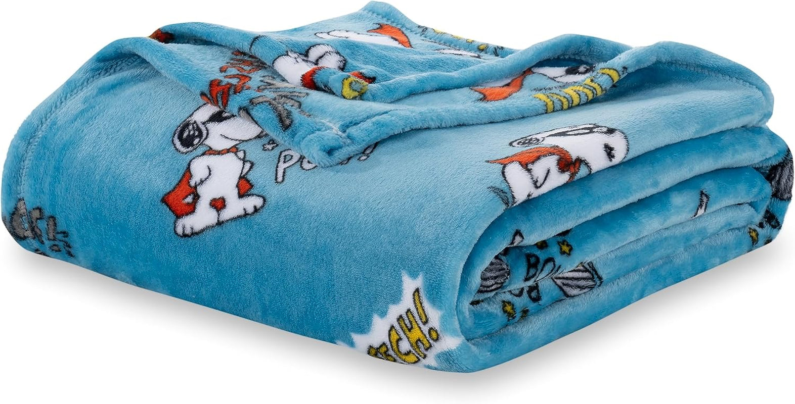 Peanuts® Velvetloft® Cute Character Snoopy Plush Throw Blanket,Snoopy and Woodstock Fall Birds & Leafs Orange,Throw 55 in X 70 in (Official Peanuts® Product)