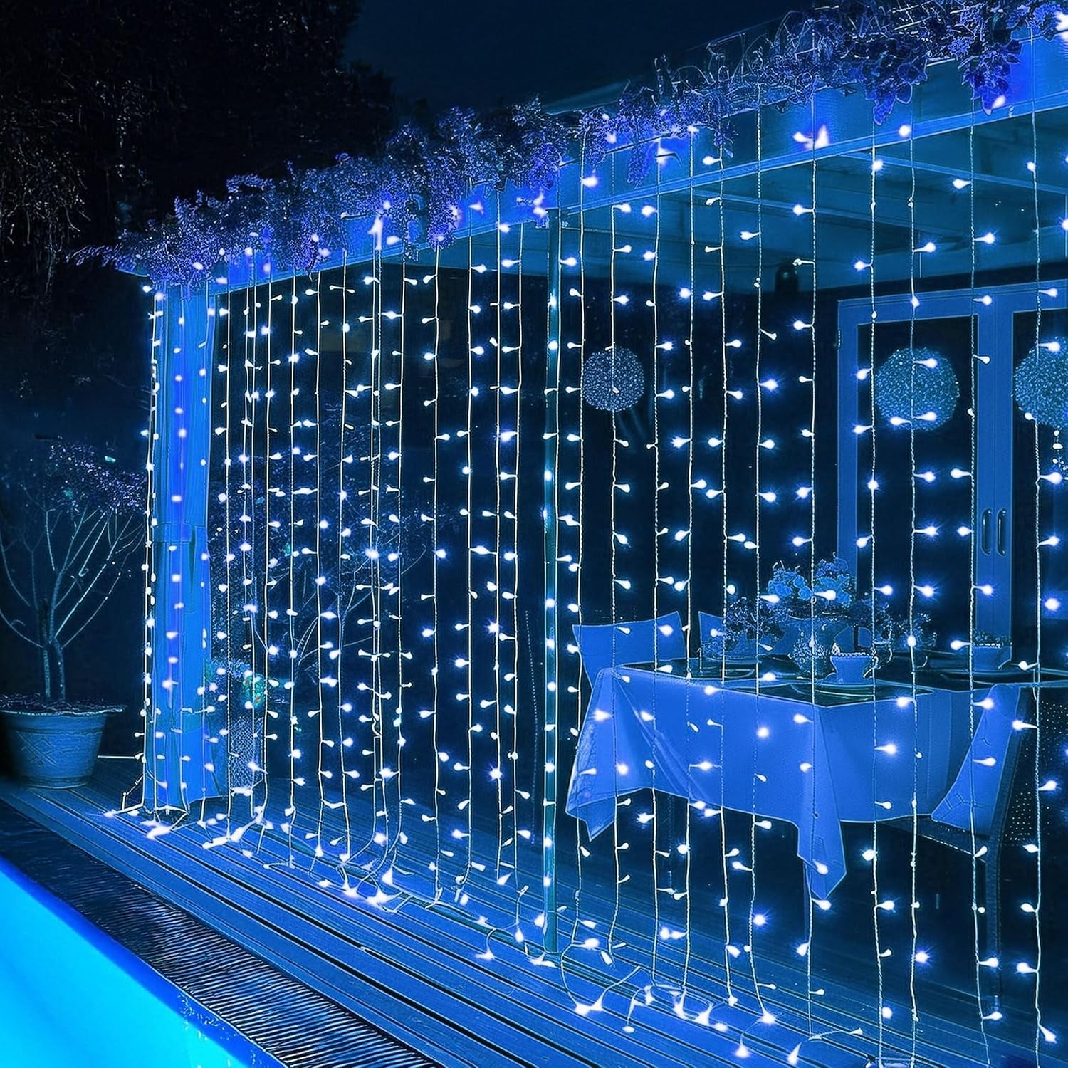 Smart Curtain Lights, 400LED 6.6FT X 6.6FT Color Changing Halloween Christmas Lights with Remote & APP, Dynamic DIY Fairy String Lights for Indoor Outdoor Bedroom Decorations