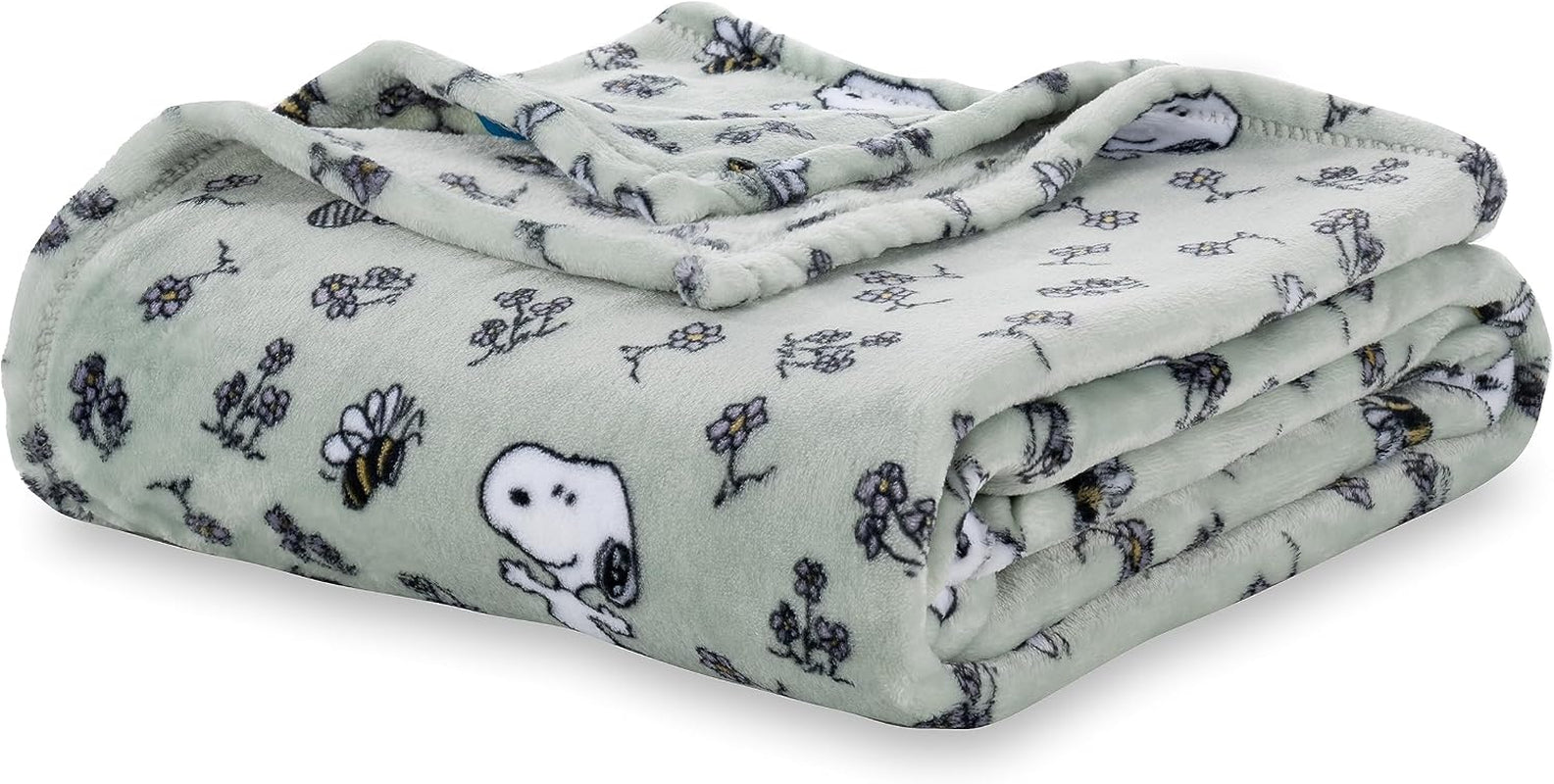 Peanuts® Velvetloft® Cute Character Snoopy Plush Throw Blanket,Snoopy and Woodstock Fall Birds & Leafs Orange,Throw 55 in X 70 in (Official Peanuts® Product)