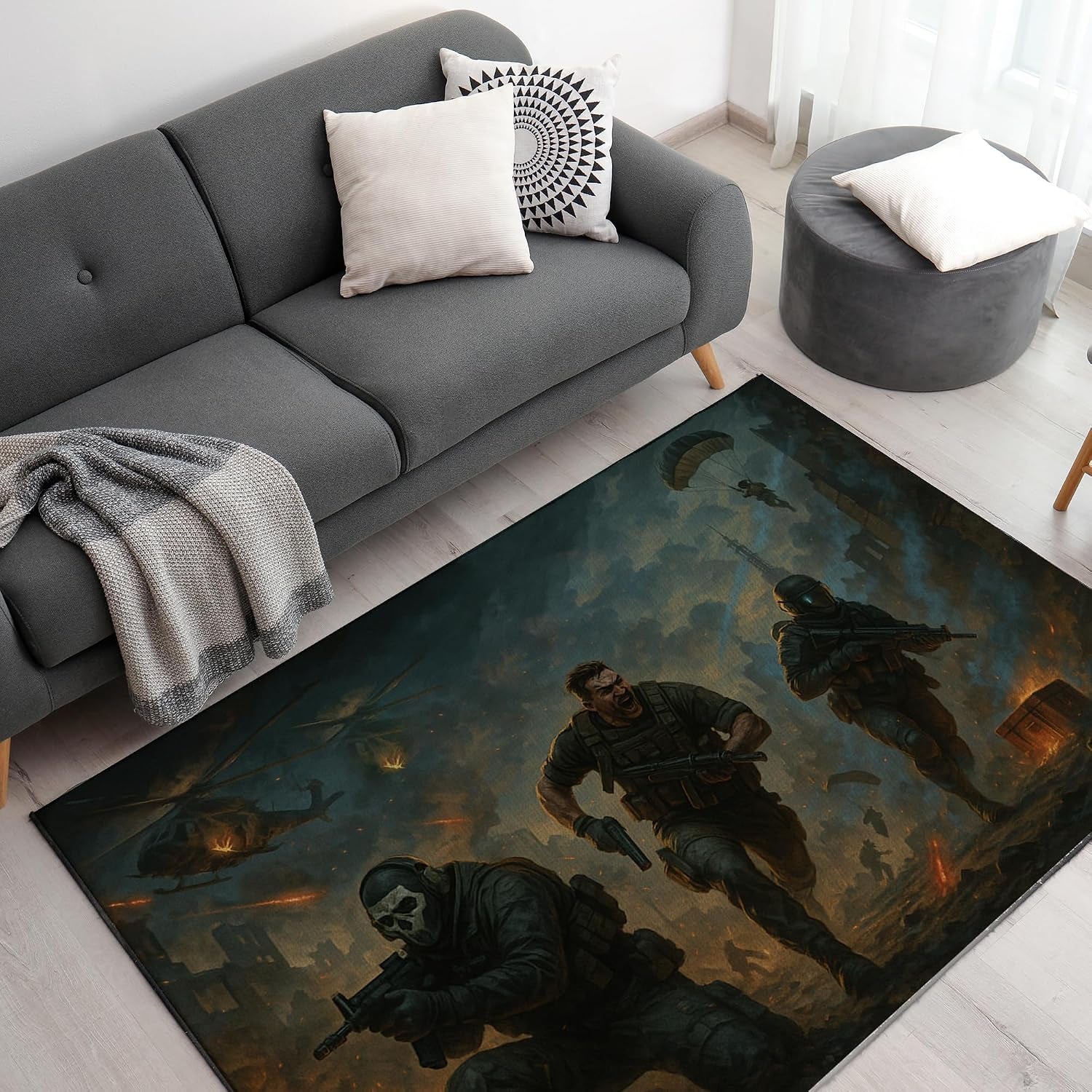 Custom Rugs for Gamer Room (62X40Inch)| Playroom Carpets Inspired by Games & Anime Decor for Gamers | Gamer Room Decor for Kids Teen Anti-Slip Gaming Mats