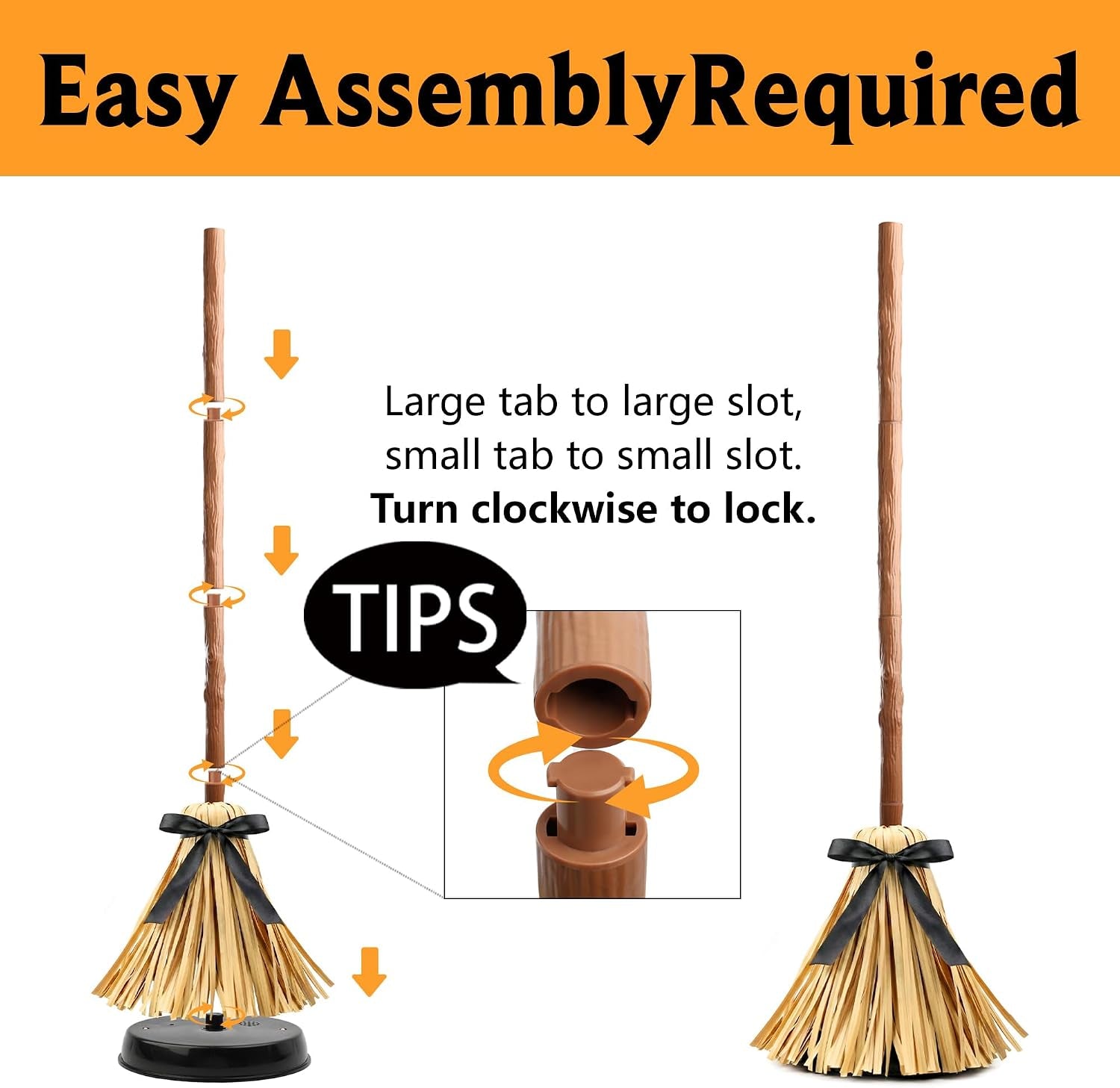 Halloween Decorations Indoor - 49" Animated Floating Lighted Witch Broom | Sound/Mute Mode - Dancing Magic Broom for Home Party Decorations