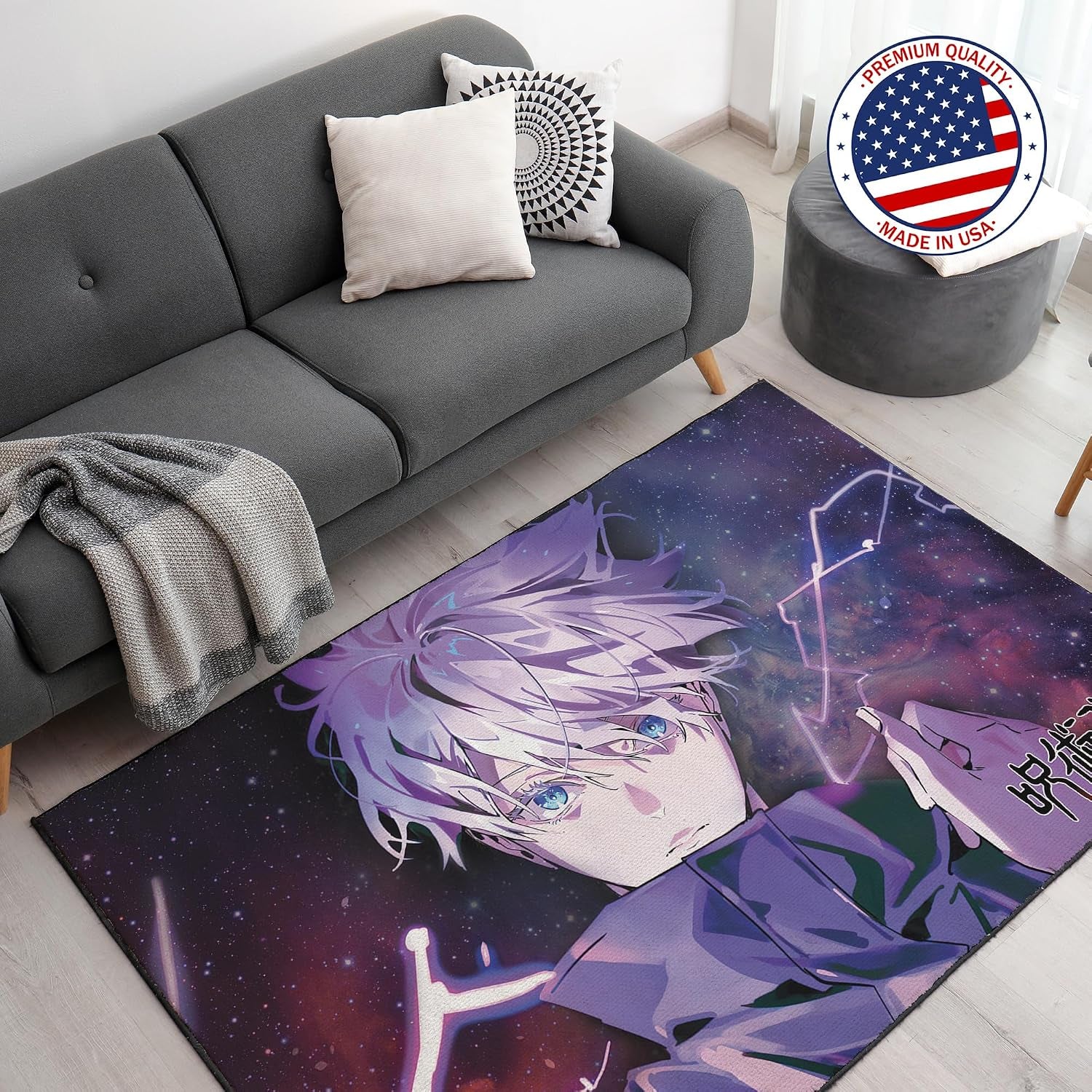 Custom Rugs for Gamer Room (62X40Inch)| Playroom Carpets Inspired by Games & Anime Decor for Gamers | Gamer Room Decor for Kids Teen Anti-Slip Gaming Mats