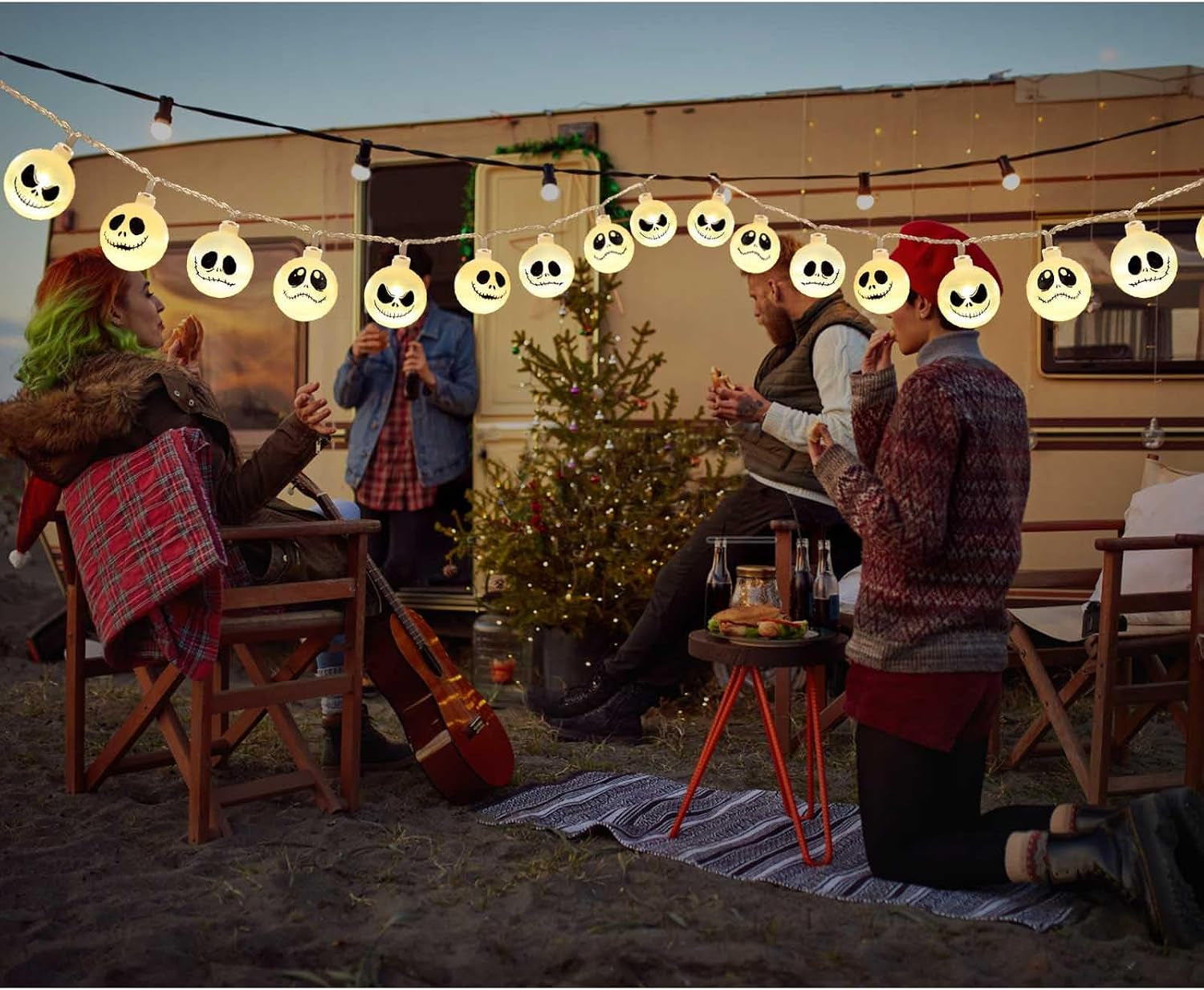 20 LED Battery Operated Halloween Lights for Nightmare Christmas Decorations, Battery Outdoor Lights for Indoor Outdoor Decorations Home, Bedroom, Patio, Balcony,Halloween Party (8 Modes)