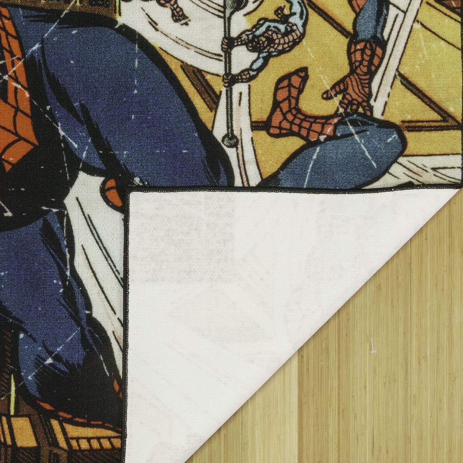 Marvel Spiderman Indoor Area Rug - 4X6 Large, Non-Slip, Ideal for Children in Bedroom, Game Room, Classroom, Nursery or Play Area - Retro Comic Superhero, Multi, 47327